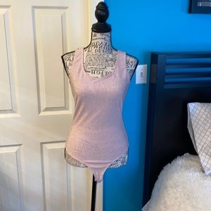 Forever 21 pink shimmery sleeveless bodysuit